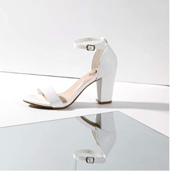 Trary Women's Ankle Strap and Adjustable Buckle Chunky Pump Heel Sandals - Picture 5 of 5